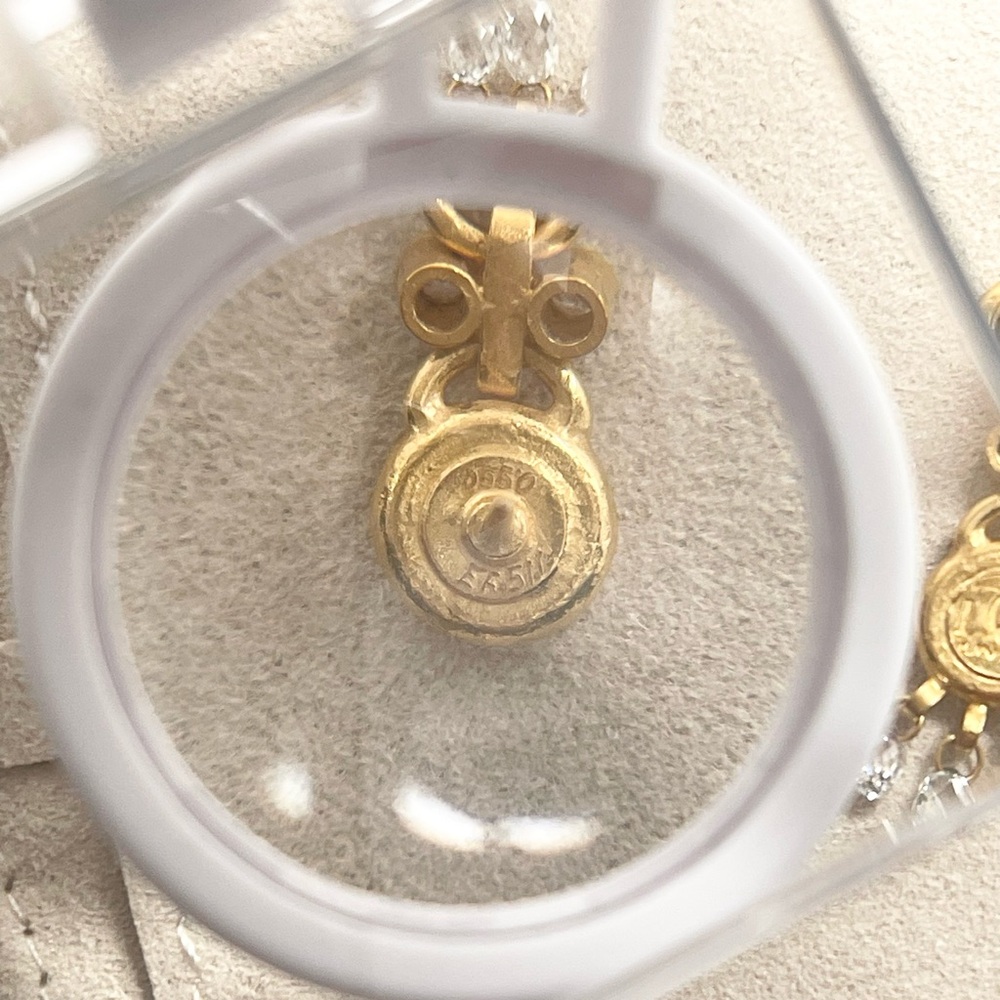 24K Yellow Gold and Diamond Earrings Designed and Hand Made by Gurhan Couture - Picture 8 of 11